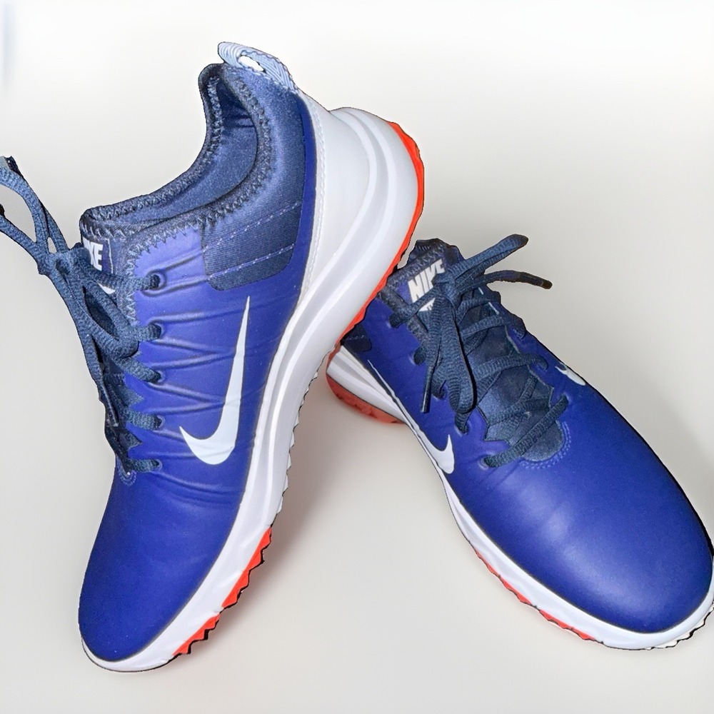 Nike Fi Impact 2 Blue Spikeless Golf Trainer Lace Shoes Womens Size 8 776093-440